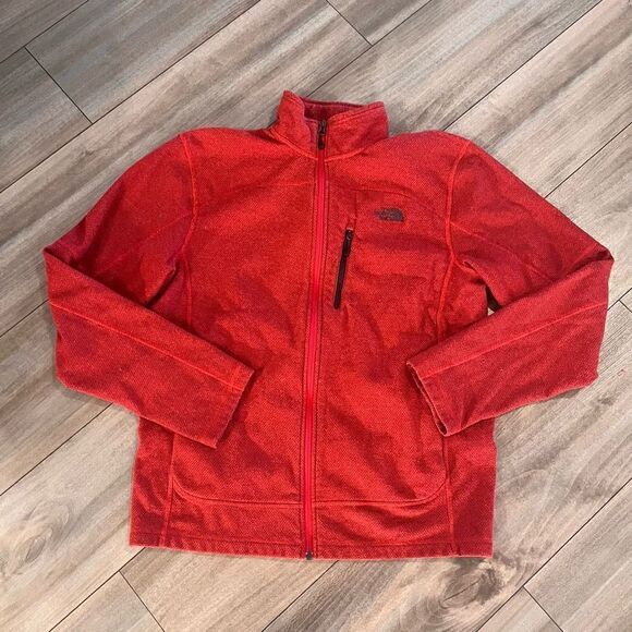 North Face Red Full‎ Athletic Zip Jacket Men Medium - Picture 1 of 6